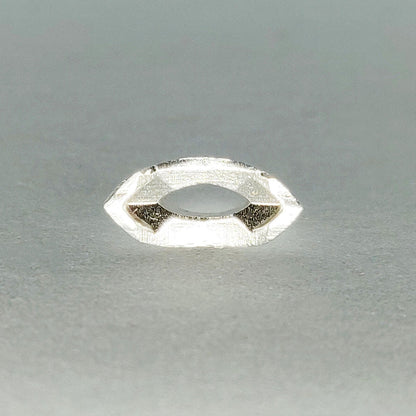 8x4mm Silver Marquise Rubover Setting. Cast Recycled Silver Open-Sided Bezel. Jewelry Making Supplies.