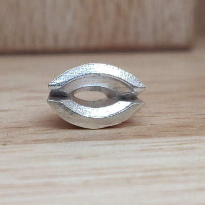 8x4mm Cast Recycled Sterling Silver Marquise Rubover Split Bezel Setting for Jewelry Making