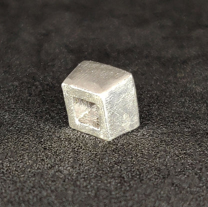 4mm Silver Princess Cut Gemstone Rubover Setting. Cast Recycled Silver Square Bezel. Jewelry Making Supplies.