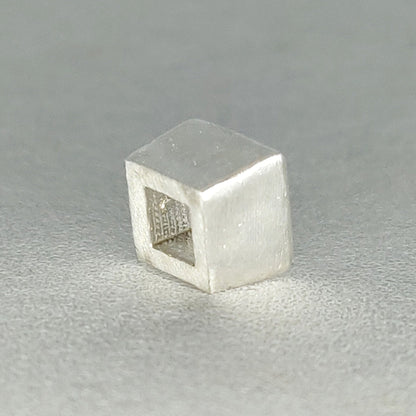 4mm Silver Princess Cut Gemstone Rubover Setting. Cast Recycled Silver Square Bezel. Jewelry Making Supplies.