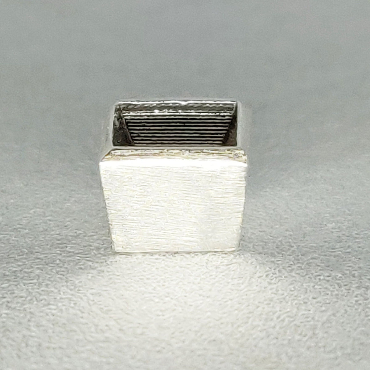 4mm Silver Princess Cut Gemstone Rubover Setting. Cast Recycled Silver Square Bezel. Jewelry Making Supplies.