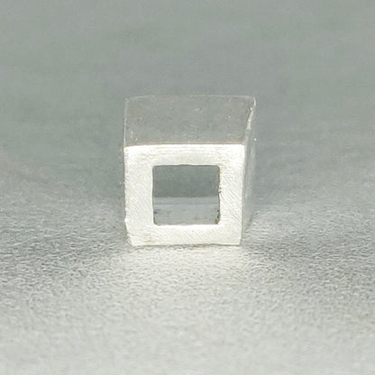 4mm Silver Princess Cut Gemstone Rubover Setting. Cast Recycled Silver Square Bezel. Jewelry Making Supplies.
