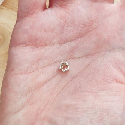 4x4mm Recycled Sterling Silver Square Gemstone Prong Setting for Jewelry Making