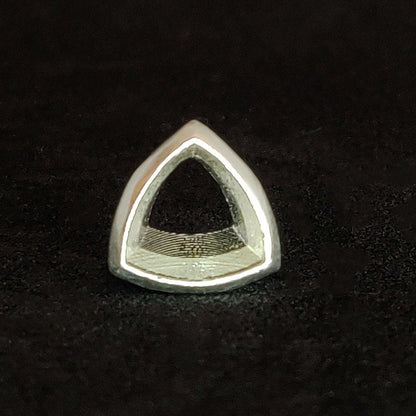4x4mm Silver Trillion Cut Gemstone Bezel for Jewelry Making Supplies