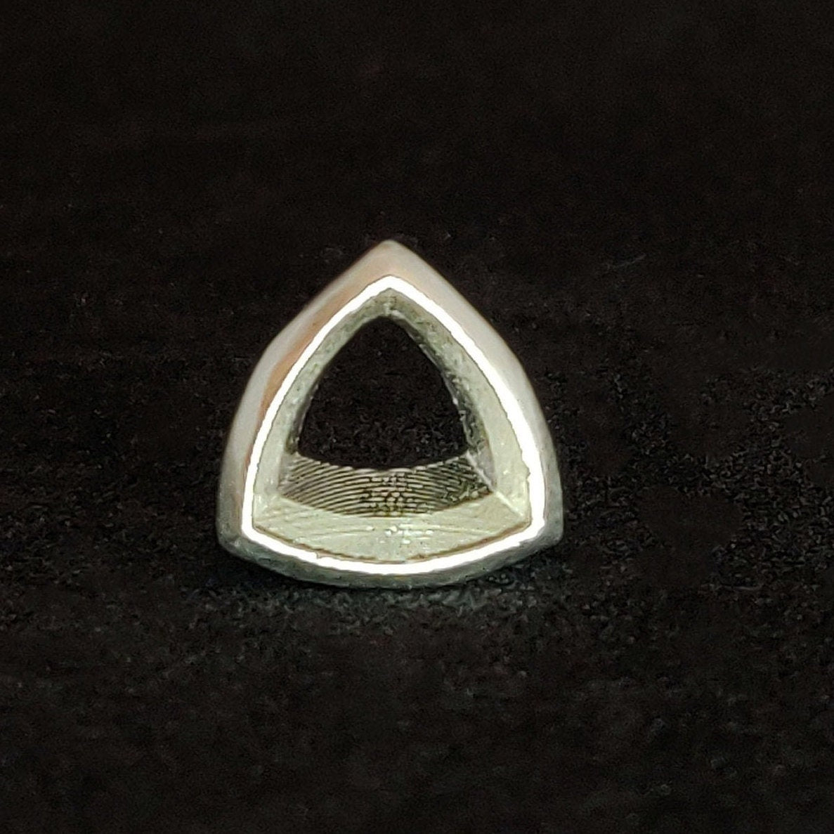 5x5mm Silver Trillion Cut Gemstone Bezel for Jewelry Making Supplies