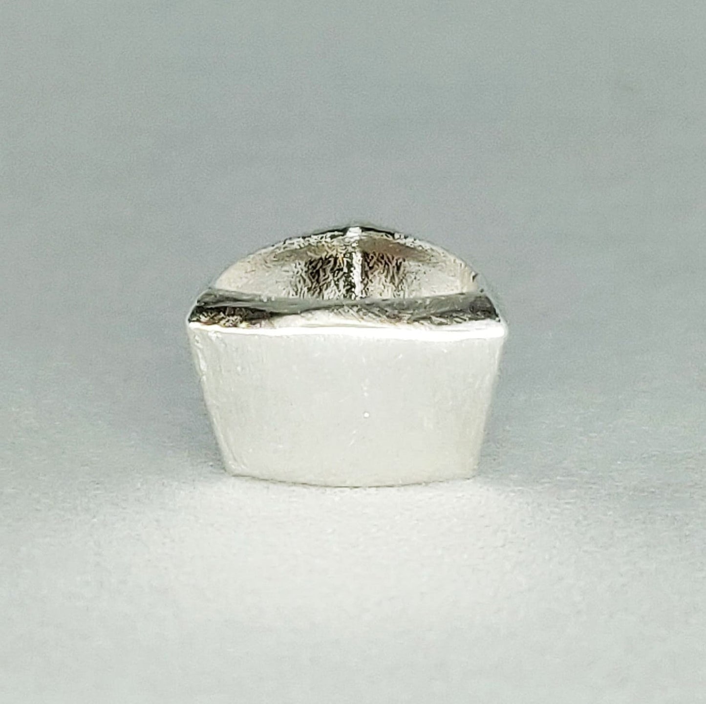 7x7mm Silver Trillion Cut Gemstone Rubover Setting