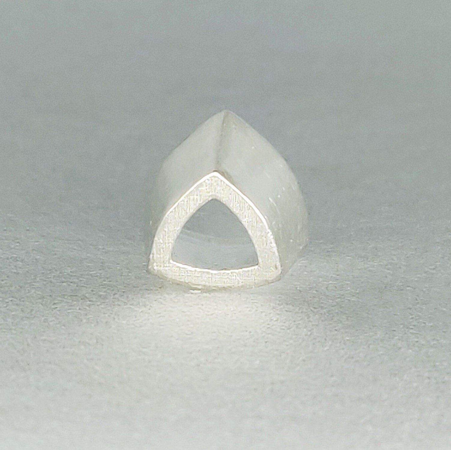 4x4mm Silver Trillion Cut Gemstone Bezel for Jewelry Making Supplies