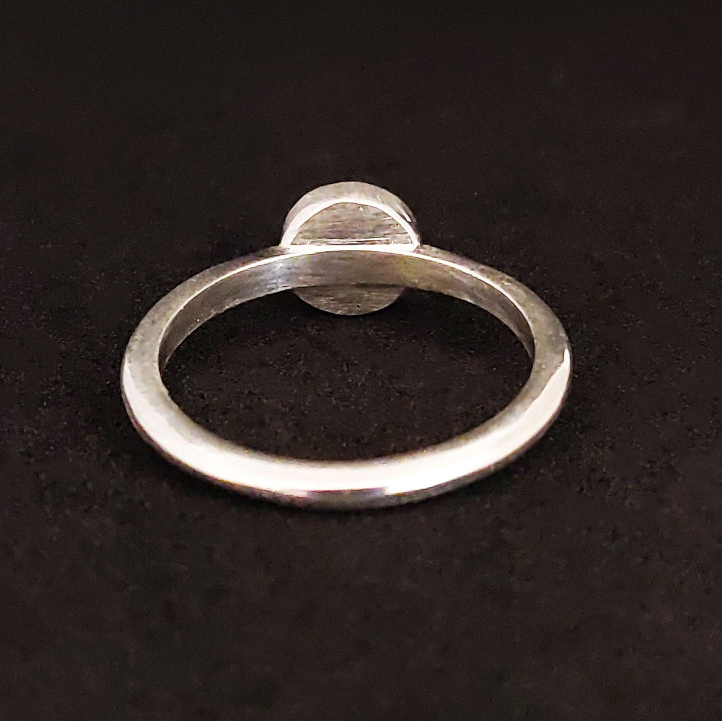 Cabochon Ring Setting. 6mm Silver Cabochon Rubover Bezel Ring Mount Stacking Ring. Argentium Sterling Silver Cabochon Ring