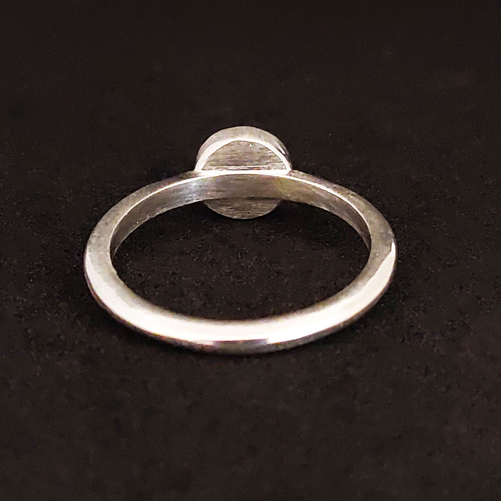 Cabochon Ring Setting. 6mm Silver Cabochon Rubover Bezel Ring Mount Stacking Ring. Argentium Sterling Silver Cabochon Ring