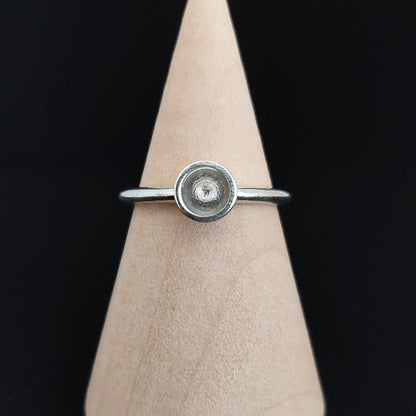 5mm Silver Round Sealed Cup Bezel Ring for Bezel Setting and Jewelry Making