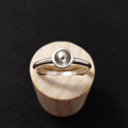 5mm Silver Round Sealed Cup Bezel Ring for Bezel Setting and Jewelry Making