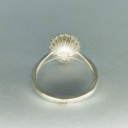 Elegant Oval Halo Ring in Sterling or Argentium Silver with Cubic Zirconia Pave Setting
