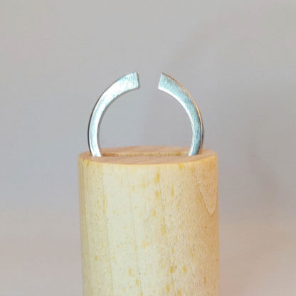 Thick Silver Ring Blank - Concave Split Shank for Jewelry Making