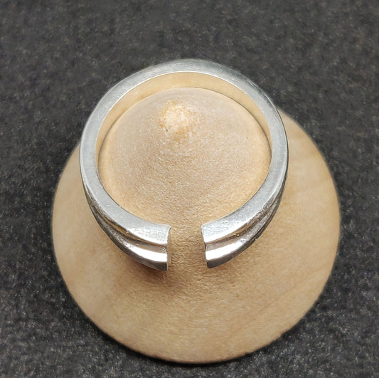 Thick Silver Split Shank Ring, Stepped Profile Ring Blank, Jewelry Crafting Supplies