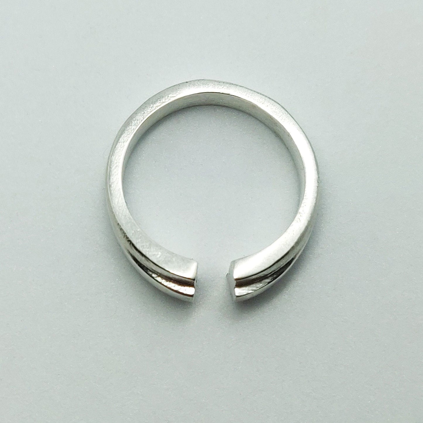 Thick Silver Stepped Profile Split Shank Ring Blank for Jewelry Crafting