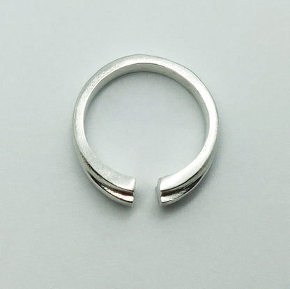 Thick Silver Stepped Profile Split Shank Ring Blank for Jewelry Crafting