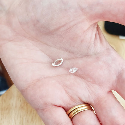 8x4mm Marquise V Prong Claw Setting with Recycled Sterling Silver
