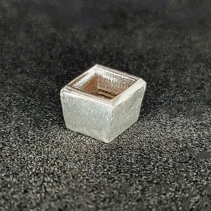 4mm Silver Princess Cut Gemstone Rubover Setting. Cast Recycled Silver Square Bezel. Jewelry Making Supplies.