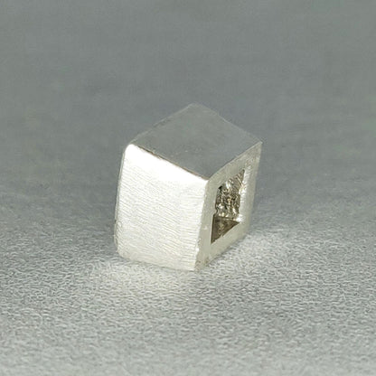 4mm Silver Princess Cut Gemstone Rubover Setting. Cast Recycled Silver Square Bezel. Jewelry Making Supplies.
