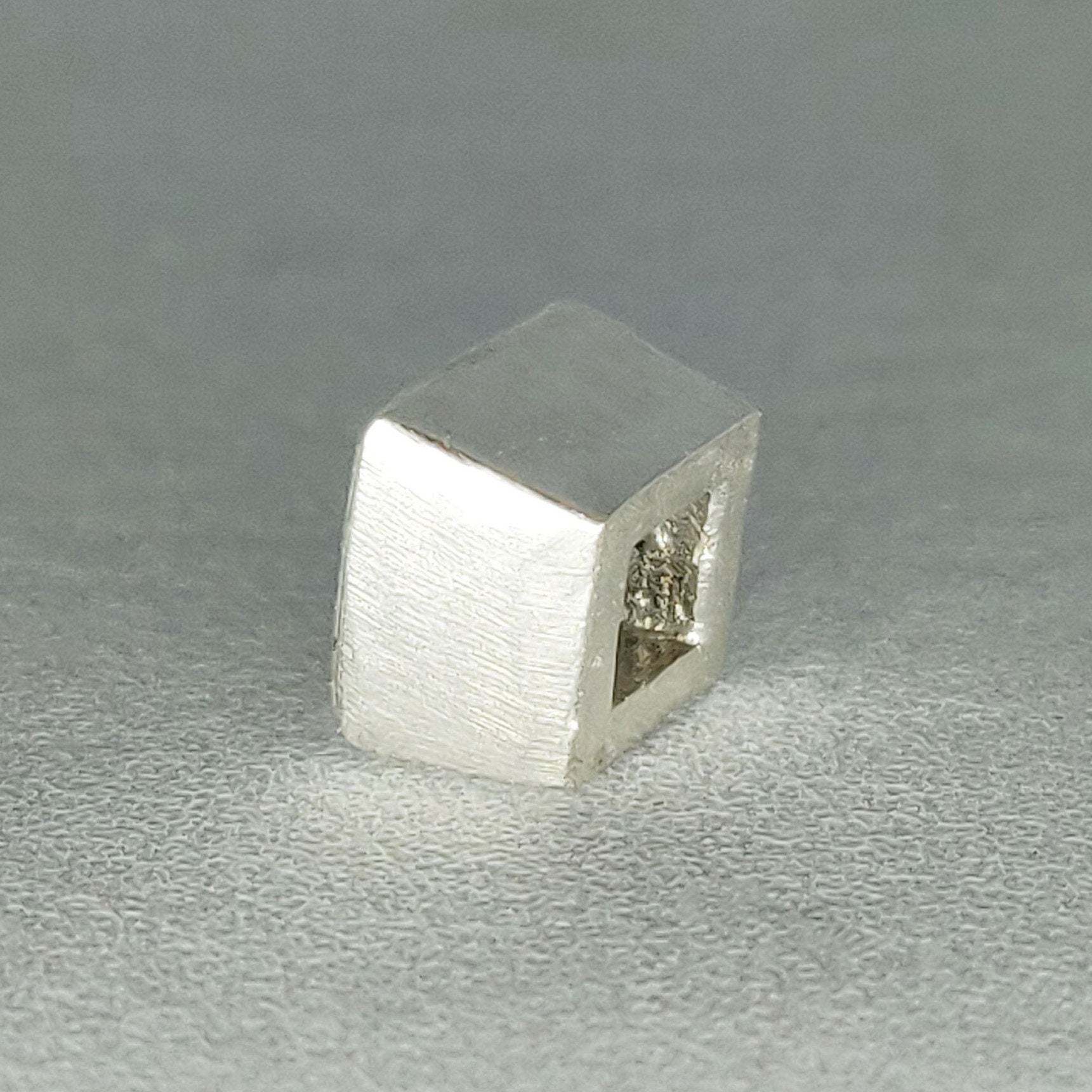 4mm Silver Princess Cut Gemstone Rubover Setting. Cast Recycled Silver Square Bezel. Jewelry Making Supplies.