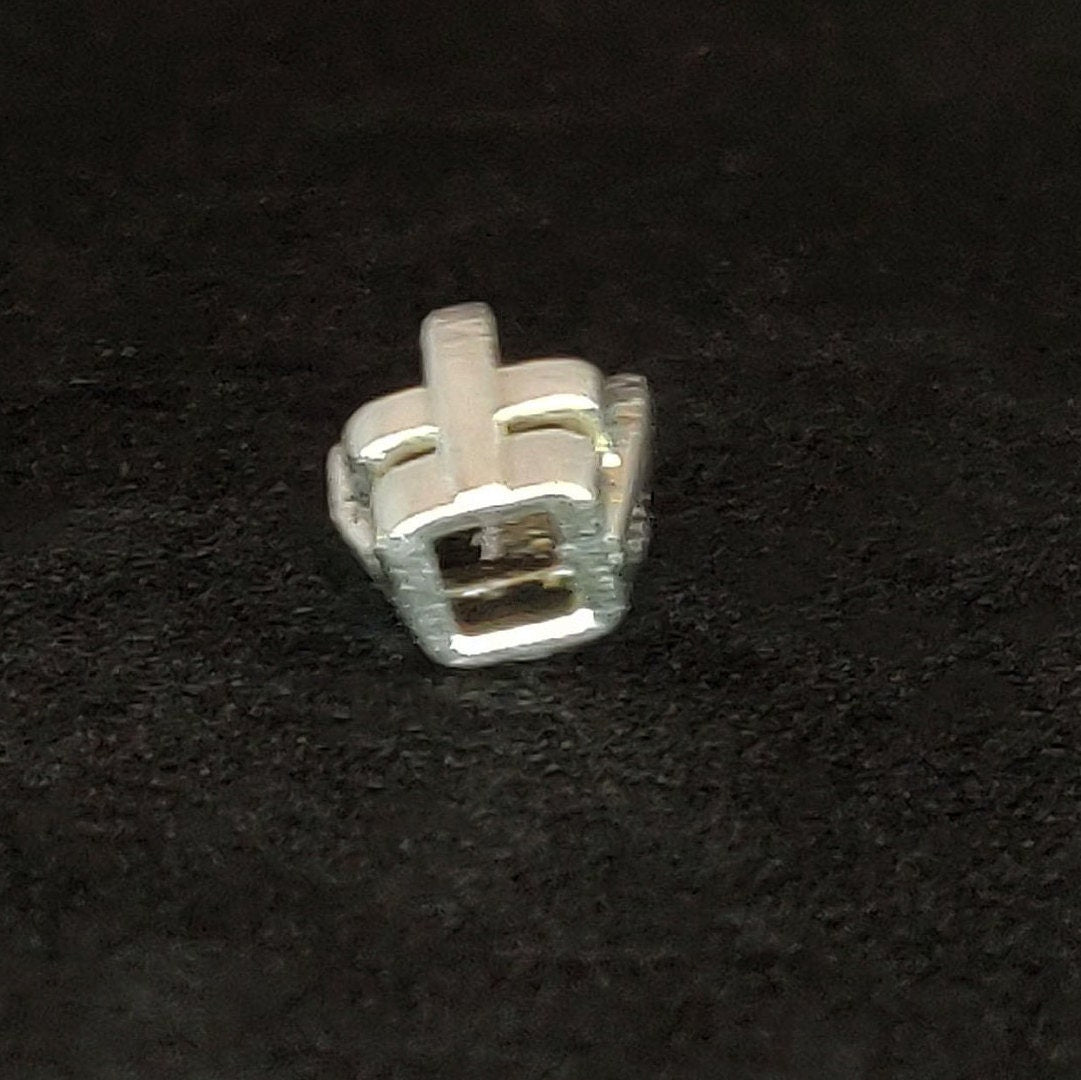 4x4mm Recycled Sterling Silver Square Gemstone Prong Setting for Jewelry Making