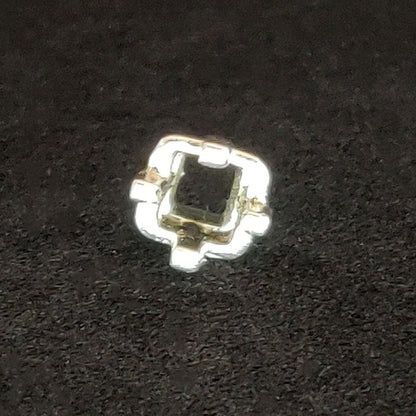 4x4mm Recycled Sterling Silver Square Gemstone Prong Setting for Jewelry Making
