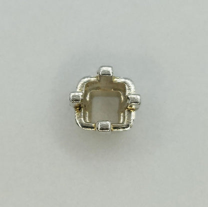 4x4mm Recycled Sterling Silver Square Gemstone Prong Setting for Jewelry Making