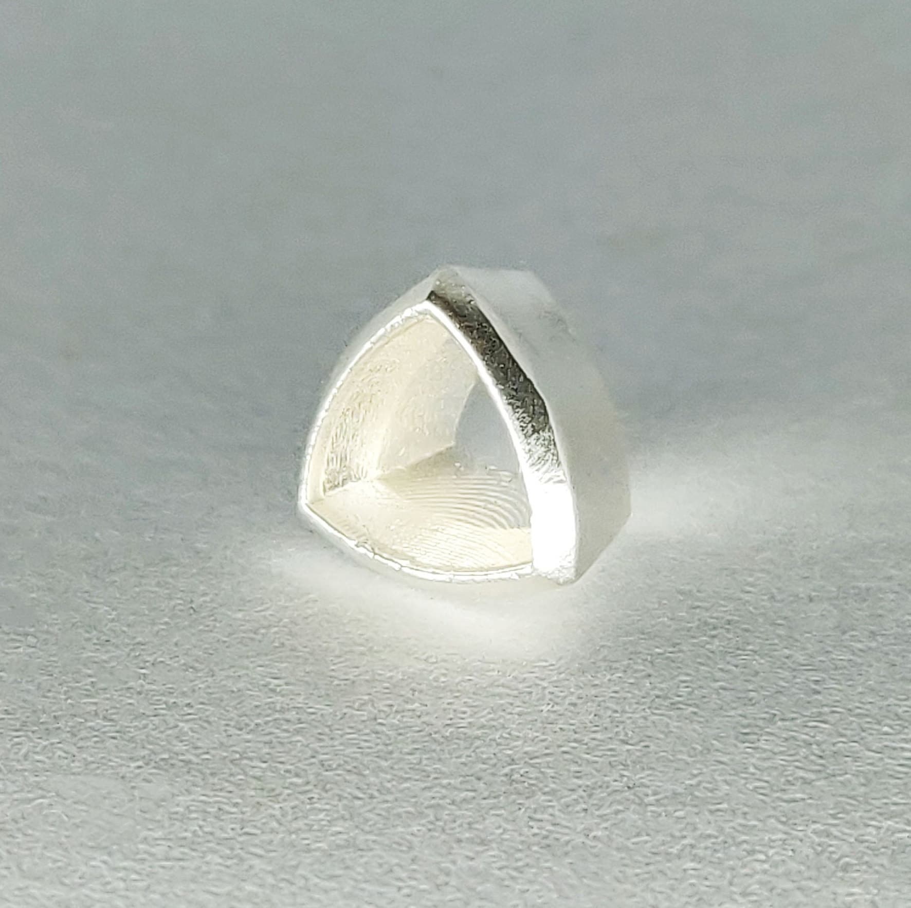 7x7mm Silver Trillion Cut Gemstone Rubover Setting