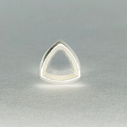 7x7mm Silver Trillion Cut Gemstone Rubover Triangular Bezel Jewelry Making Supplies