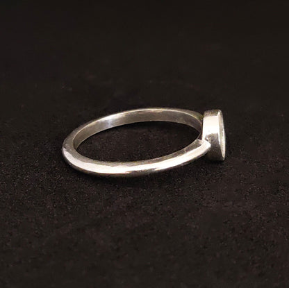 Cabochon Ring Setting. 6mm Silver Cabochon Rubover Bezel Ring Mount Stacking Ring. Argentium Sterling Silver Cabochon Ring