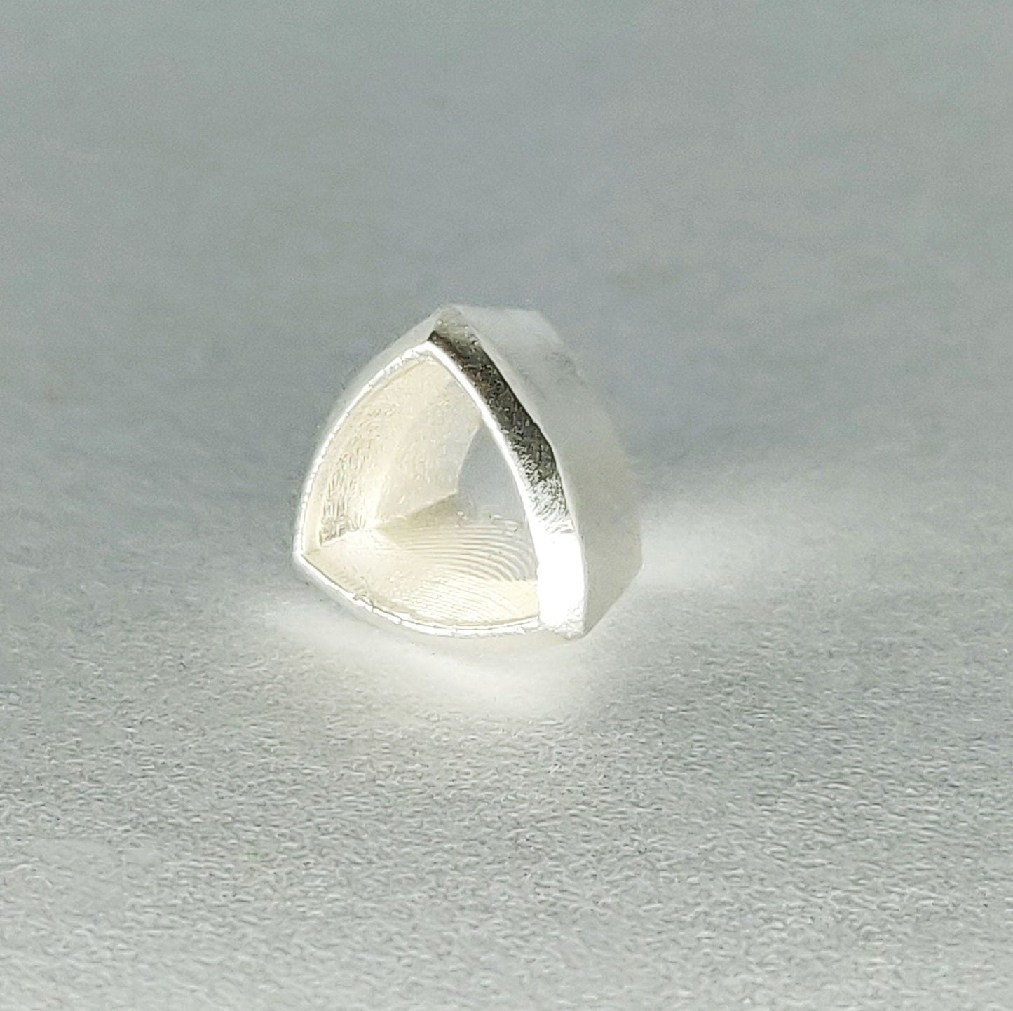 8x8mm Silver Trillion Cut Gemstone Rubover Setting