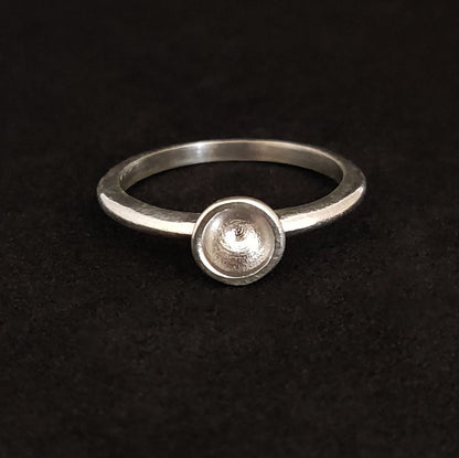 5mm Silver Round Sealed Cup Bezel Ring for Bezel Setting and Jewelry Making