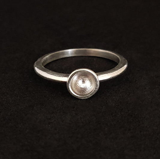 5mm Silver Cup Bezel Ring