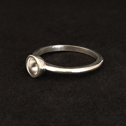 5mm Silver Round Sealed Cup Bezel Ring for Bezel Setting and Jewelry Making