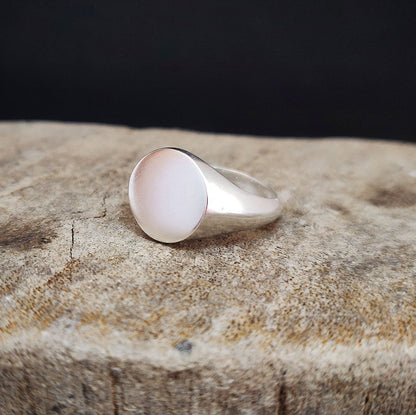 12mm Round Silver Signet Ring for Jewelry Crafting, Engraving, Gem Setting, Men's or Women's
