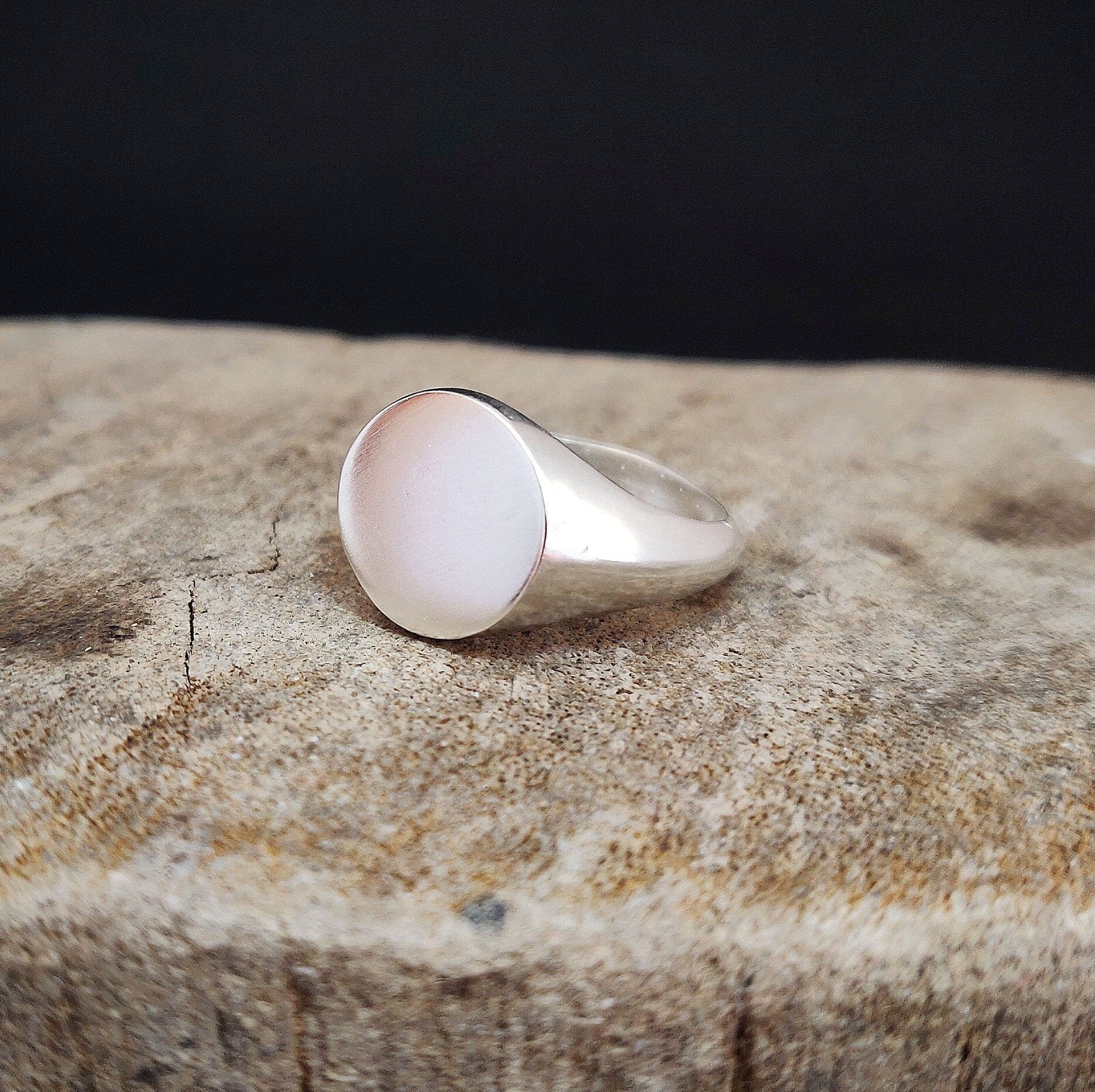 12mm Round Sterling Silver Signet Ring for Jewellery Crafting, Engraving, Gem Setting, Men's or Women's