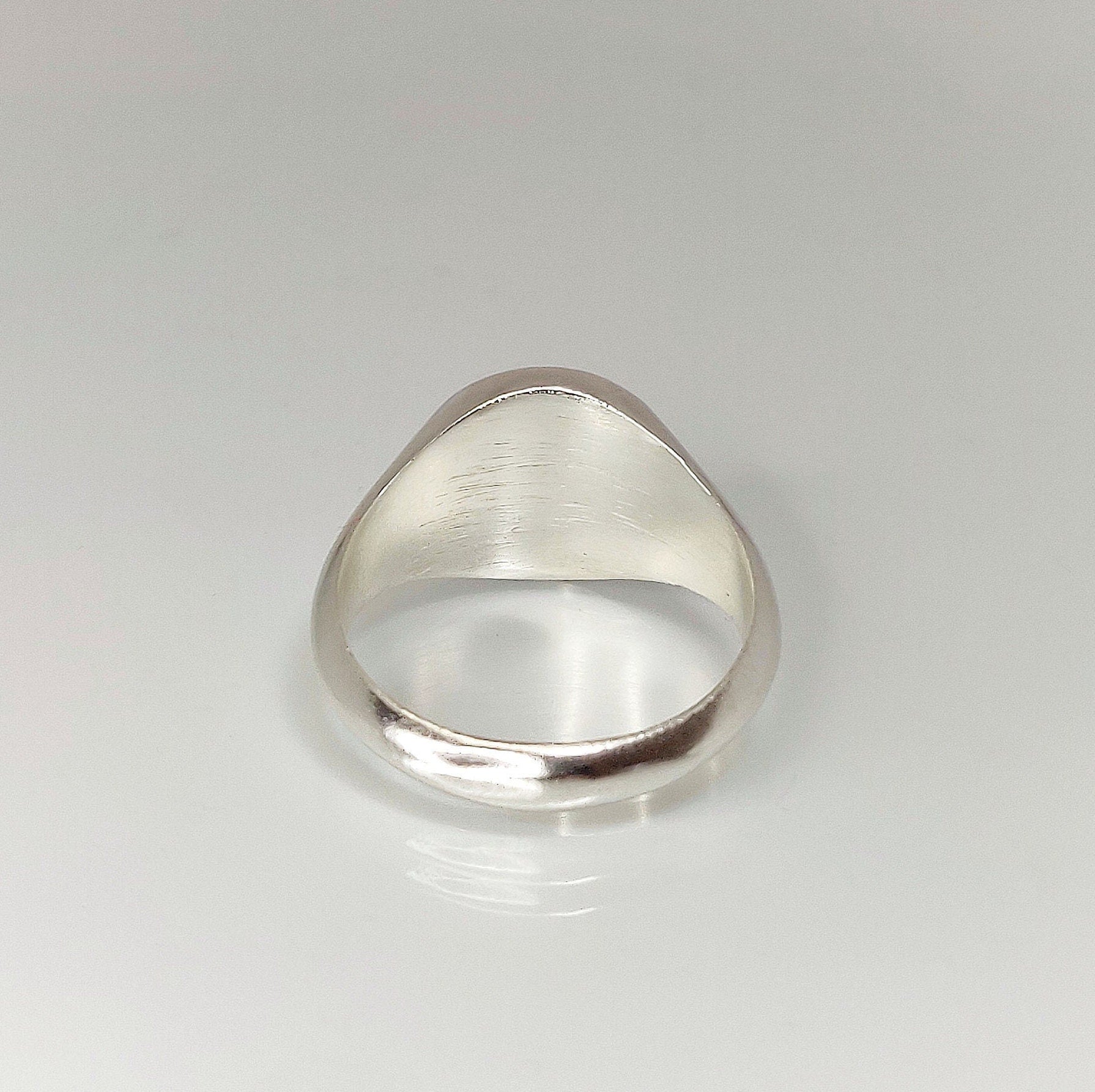 12mm Round Silver Signet Ring for Jewelry Crafting, Engraving, Gem Setting, Men's or Women's
