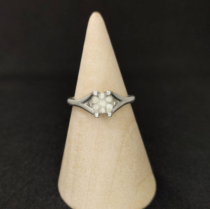 5mm Silver Six Prong Bezel Cathedral Ring Setting for Jewelry Making