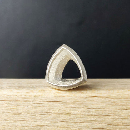 8x8mm Silver Trillion Cut Gemstone Rubover Triangular Bezel Jewelry Making Supplies