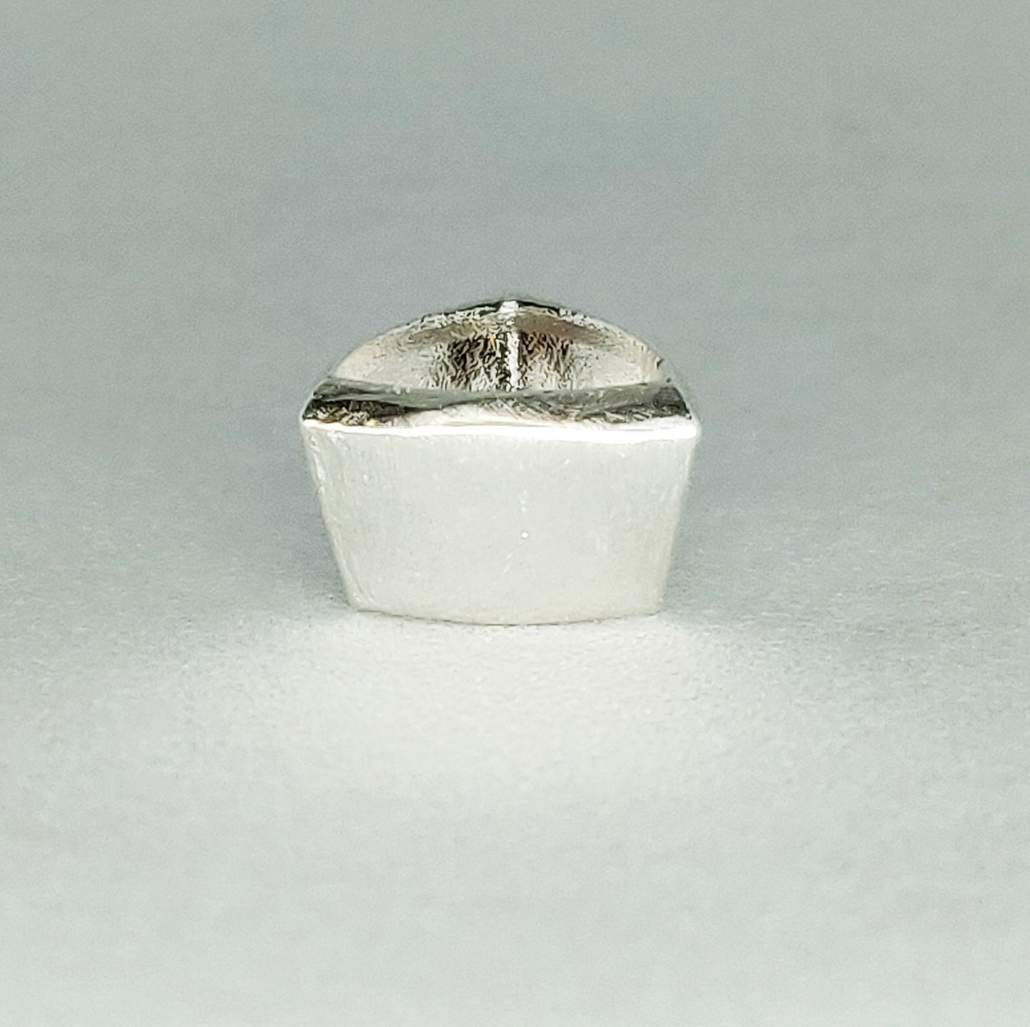 8x8mm Silver Trillion Cut Gemstone Rubover Setting