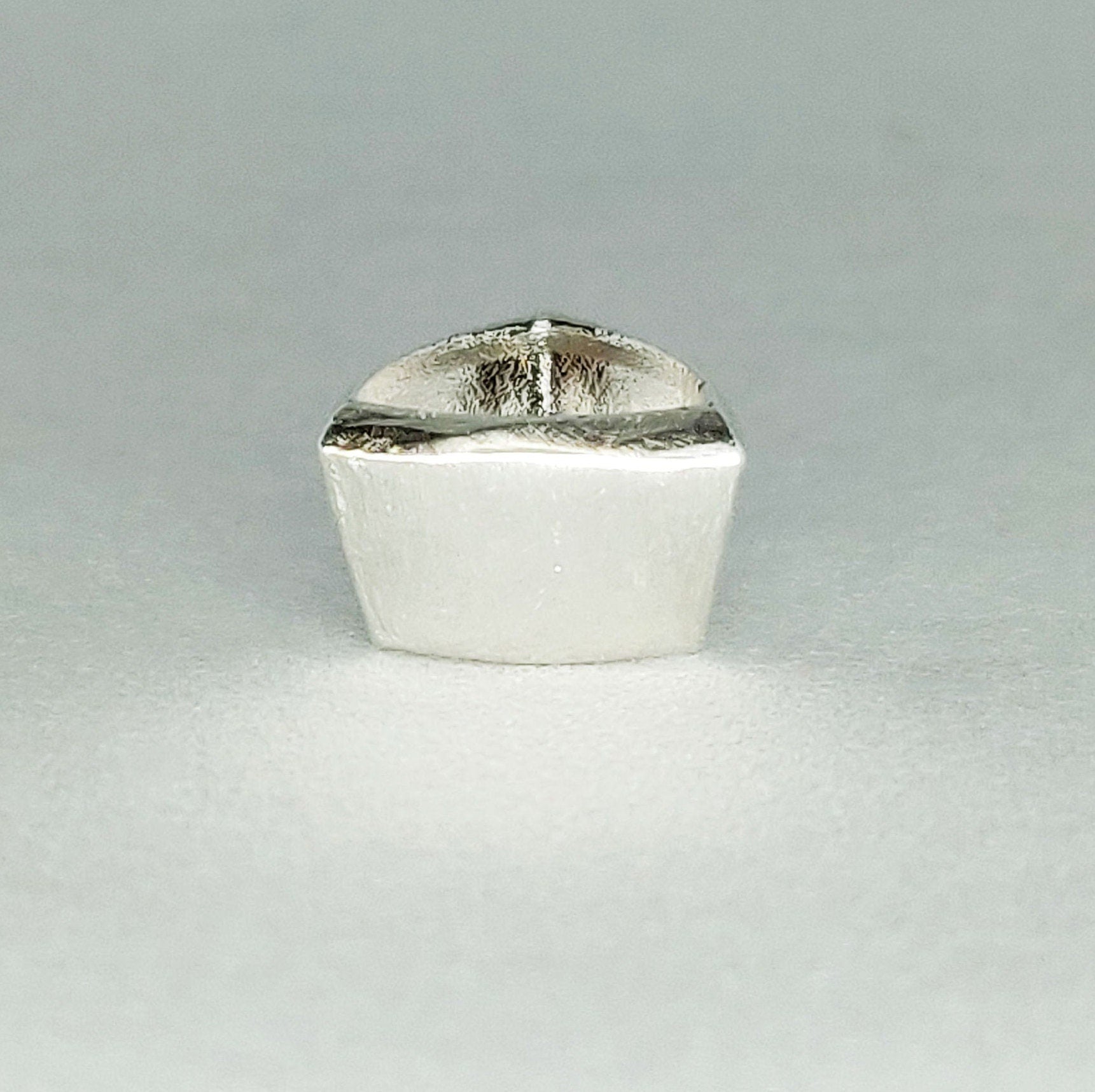 8x8mm Silver Trillion Cut Gemstone Rubover Setting