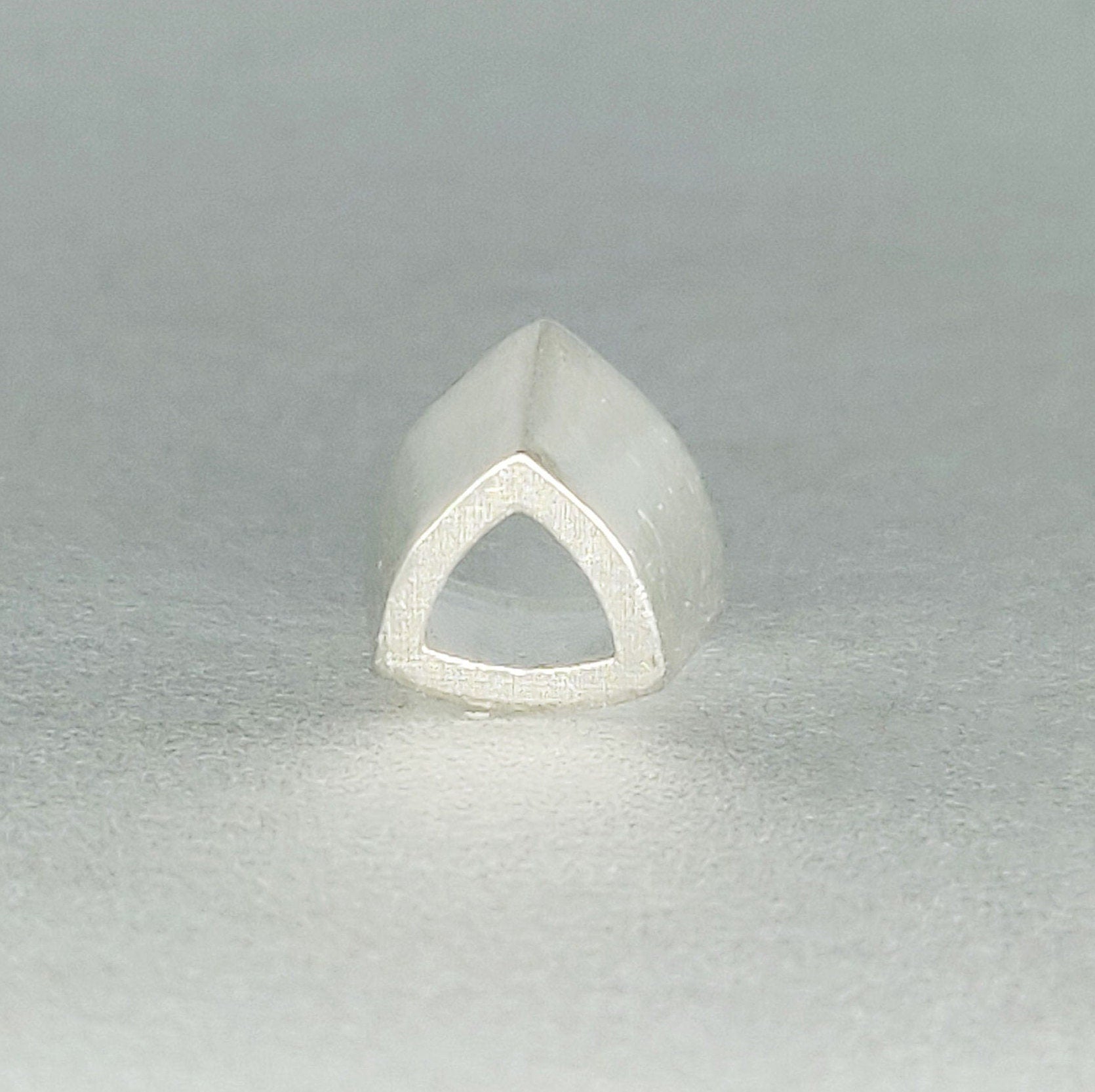8x8mm Silver Trillion Cut Gemstone Rubover Triangular Bezel Jewelry Making Supplies