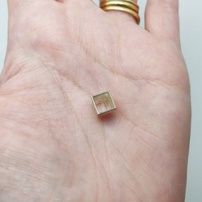 5mm Silver Princess Cut Rubover Bezel Setting, Jewelry Supplies