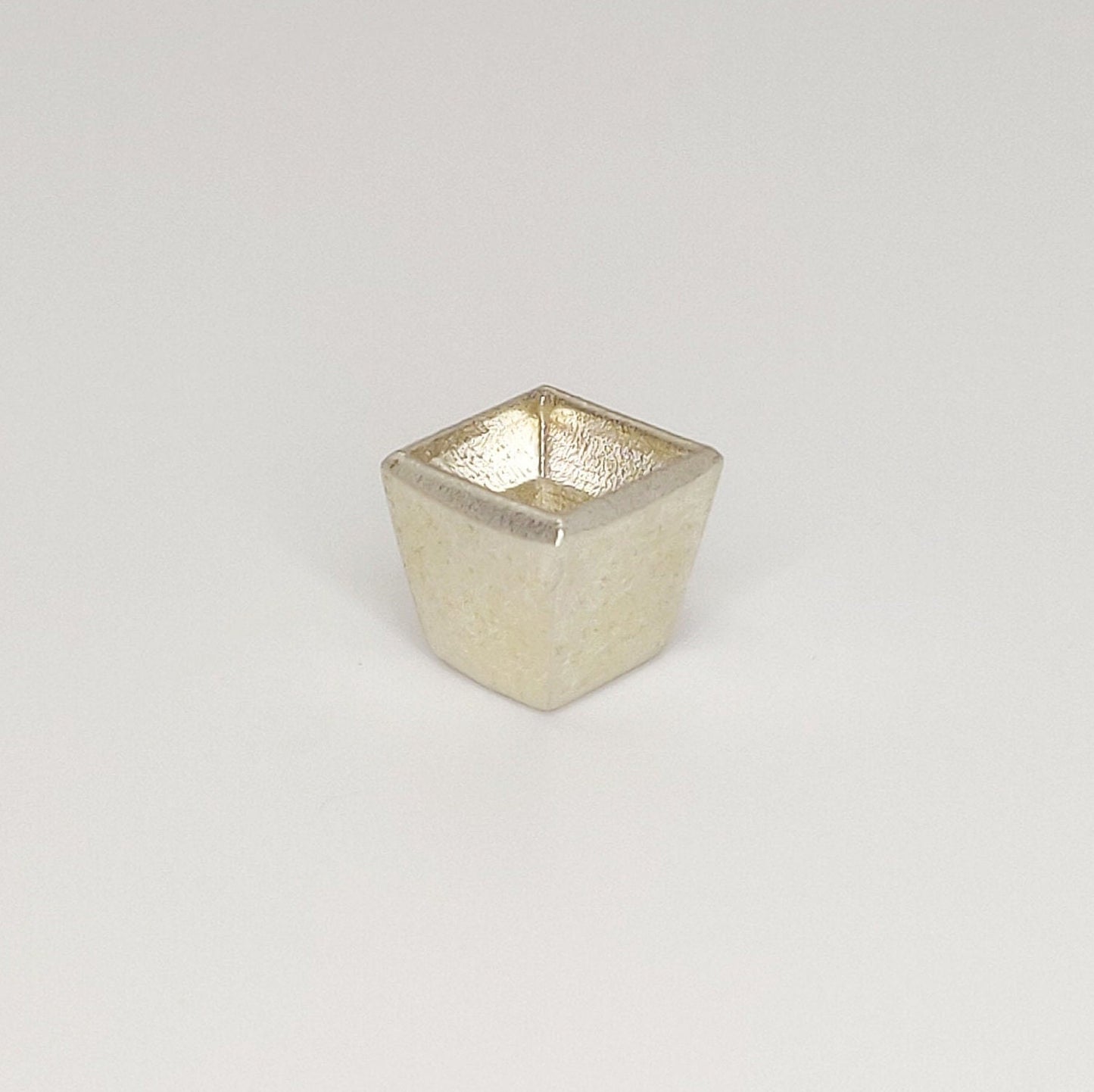 5mm Silver Princess Cut Gemstone Rubover Setting. Cast Recycled Silver Square Bezel. Jewelry Making Supplies.