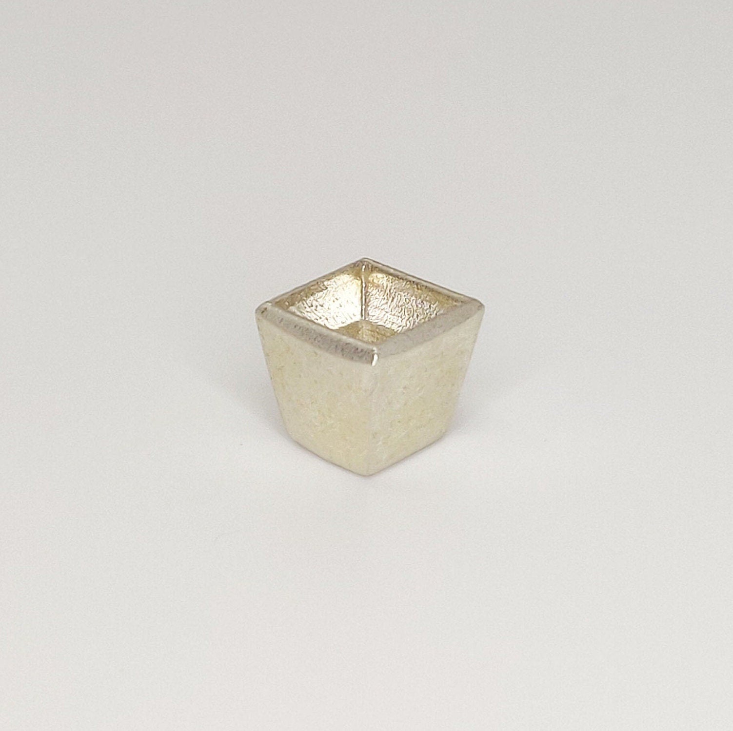 5mm Silver Princess Cut Gemstone Rubover Setting. Cast Recycled Silver Square Bezel. Jewelry Making Supplies.