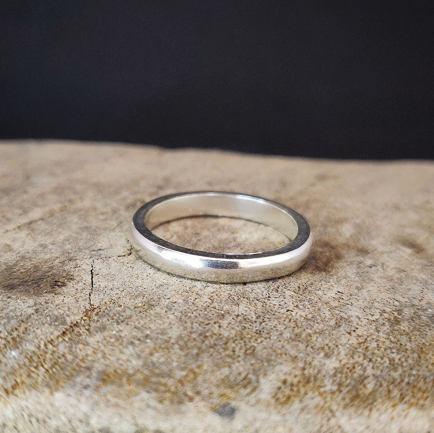 Silver Curved Profile Cast Wedding Band Ring Blank.