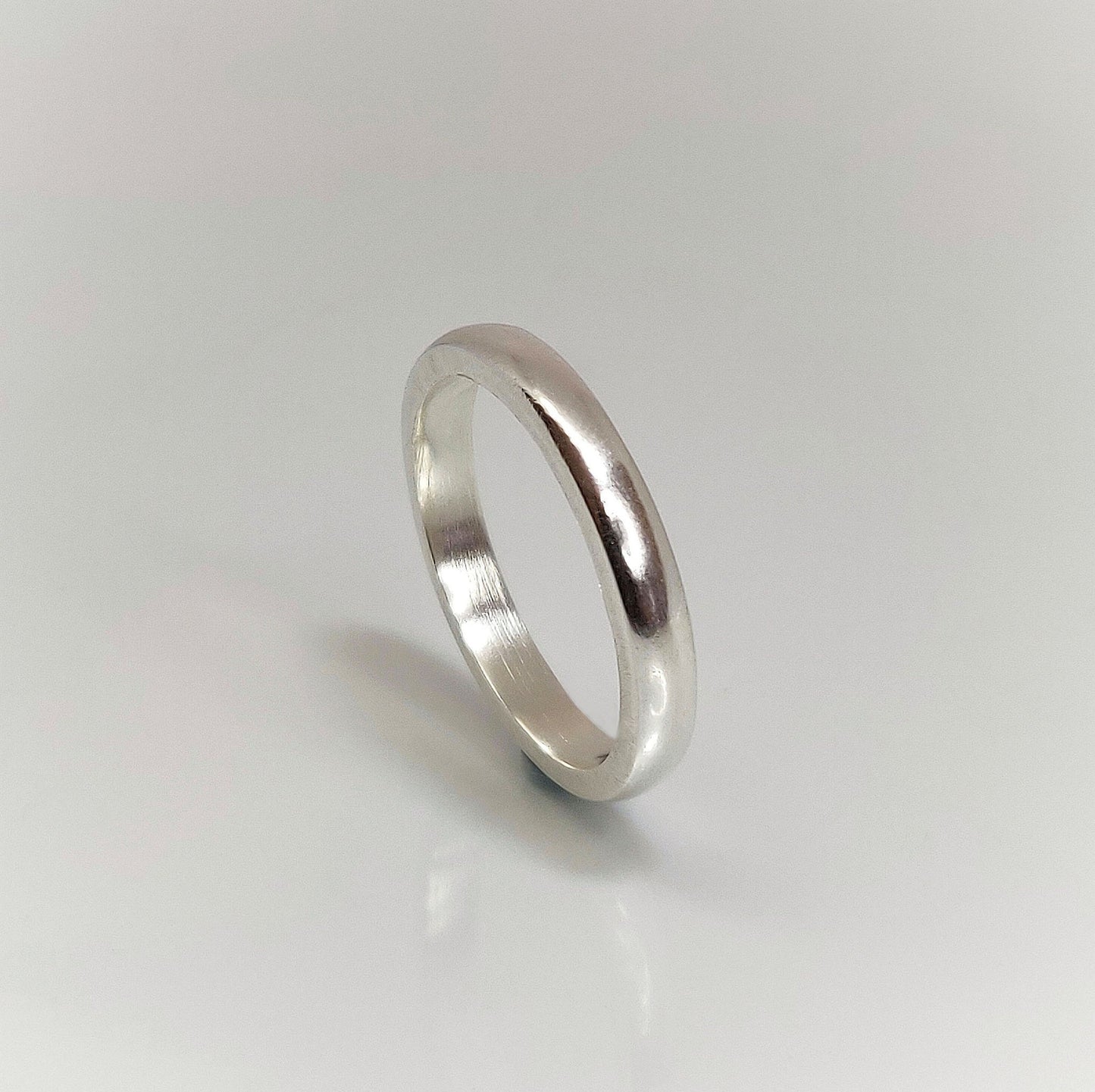 Silver Curved Profile Cast Wedding Band Ring Blank.