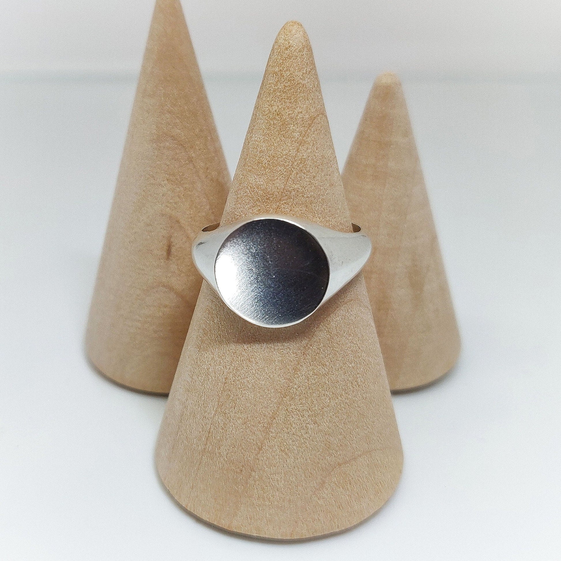 12mm Round Sterling Silver Signet Ring for Jewellery Crafting, Engraving, Gem Setting, Men's or Women's