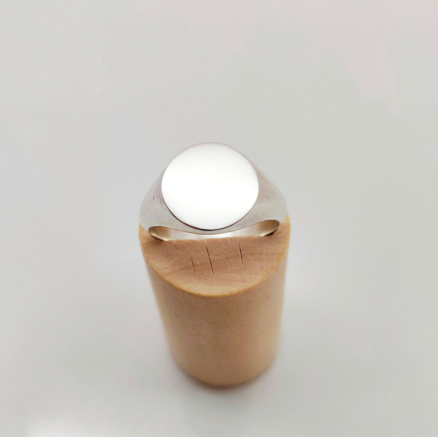 12mm Round Silver Signet Ring for Jewelry Crafting, Engraving, Gem Setting, Men's or Women's