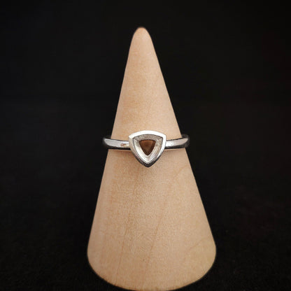 Silver Trillion Bezel Ring with Ohm Shank for Jewelry Making Supplies